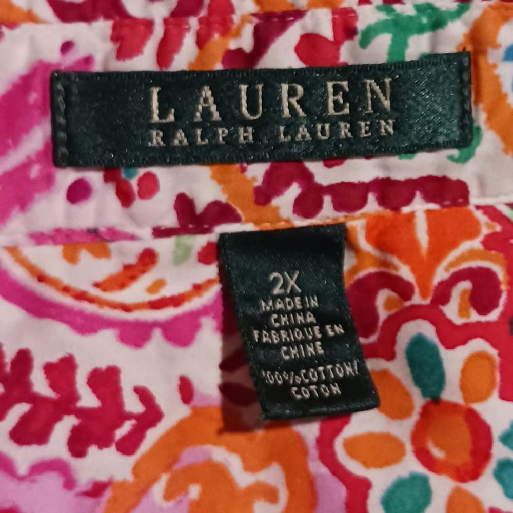 Lauren Ralph Lauren Paisley Floral Button Up Shirt - Picture 6 of 7